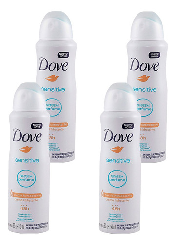Desodorante Aerosol Dove Sensitive Sem Perfume 89g 4 Un