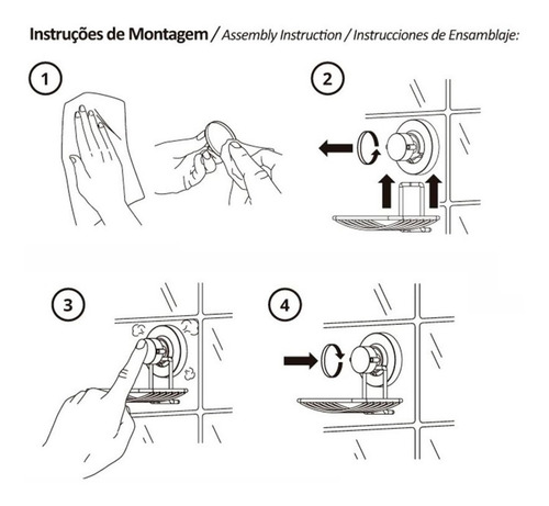 Suporte Porta Papel Higiênico Ventosa Preto Fosco Banheiro
