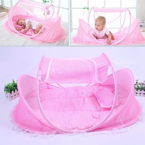 Cuna Plegable, Mosquitera Portátil Para Bebe (0-18 Meses)