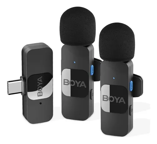 Sistema De Microfone Lapela Boya By-v20 Usb C Sem Fio 2.4ghz Preto