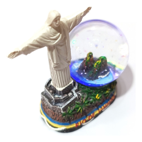 Cristo Redentor Corcovado Globo Neve Led 9cm Souvenir Brasil