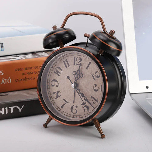 Reloj Despertador Retro Alarma Diseño Antiguo De Buró Luz