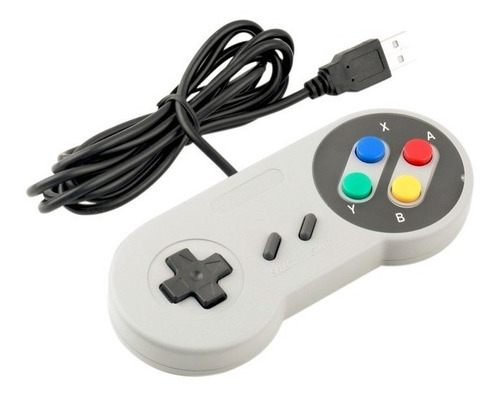 2 Controles Super Nintendo Famicom Snes Usb Botões Coloridos