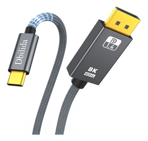 Dbilida Cable Usb C A Displayport 1.4 Certificado Vesa 8k D.