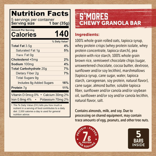 Barras De Granola Con Malvavisco Y Proteina Kodiak Saludable