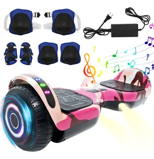 Patineta Electrico Rosa Hoverboard Bluetooth 7 Para Niño