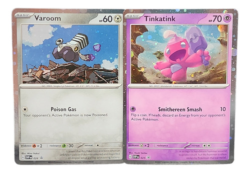 Set Varoom Tinkatink Promo Set 2 Cartas Pokemon Ingles.