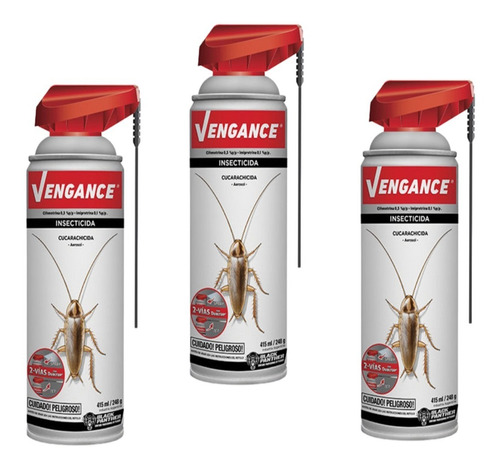  Insecticida Profesional Vengance Cucarachicida 415 Ml X 3ud
