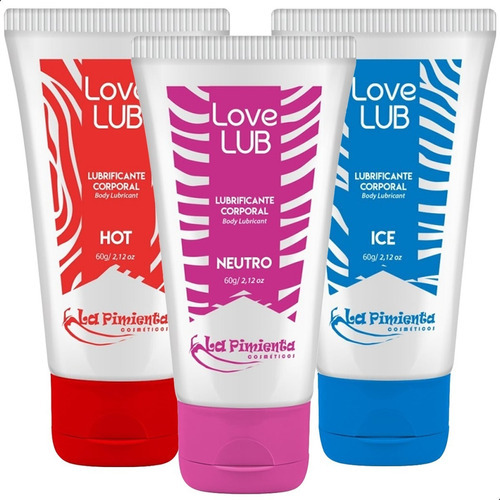 Kit 3 Lubrificante Íntimo Neutro Aquece Refresca Base D'água Sabor NEUTRO, HOT E ICE