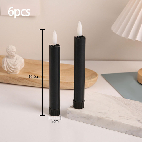 6 Piezas De Velas De Pilar Led Velas Cónicas Sin Llama