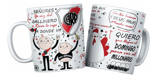 Taza De Cerámica River Plate Campeón Premiun Con Caja