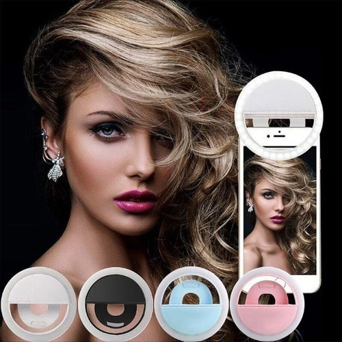 Aro De Luz Led Mini Selfie Portatil Recargable Clip