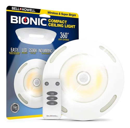 Luz De Techo Con Sensor De Movimiento, Funciona Con Pilas, 3