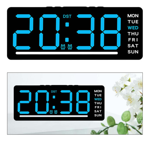 Reloj Digital Reloj Led Cinco Niveles De Brillo Número Azul