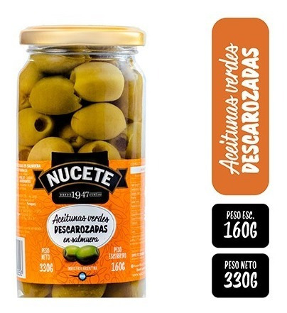 Imagen 2 de 3 de Combo Aceitunas Verdes Descarozadas Nucete Frasco 330 Gr X 3