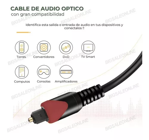 Cable Audio Optico Digital Toslink Para Saca Sonido Tv Smart