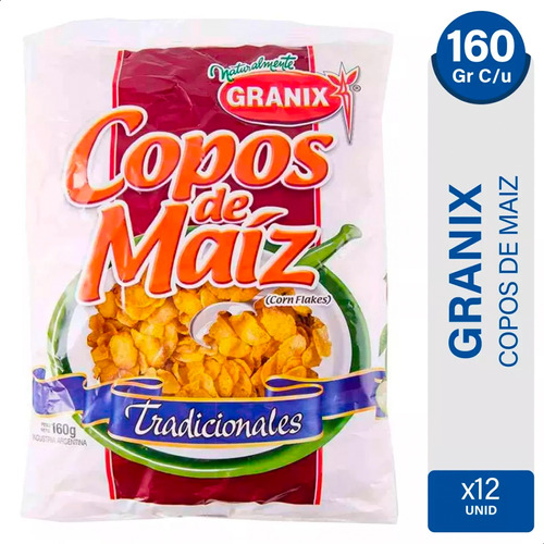 Cereal Copos De Maiz Granix Corn Flakes - Pack X12 Unidades