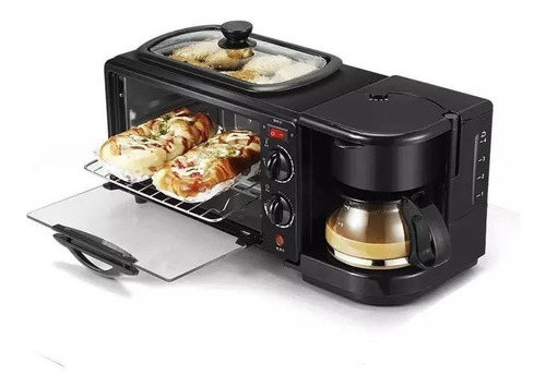 Máquina De Desayuno 3 En 1 Sokany Horno Cafetera