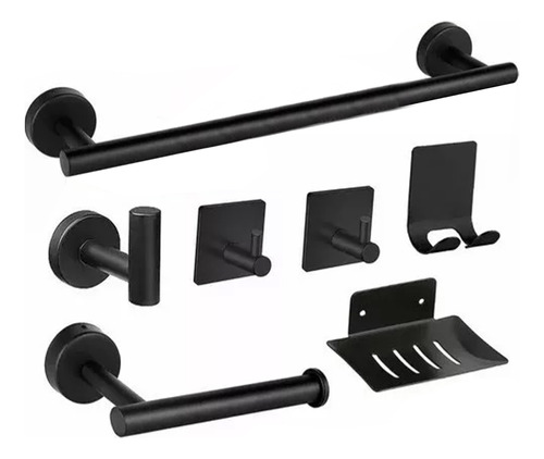 Accesorios Negros Del Hardware Del Cuarto De Baño Acero