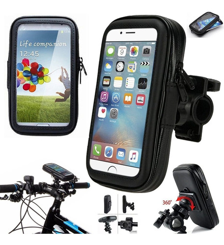 Imagen 1 de 5 de Soporte Bicicleta O Moto Para Gps iPhone Celular Hasta 6.5''