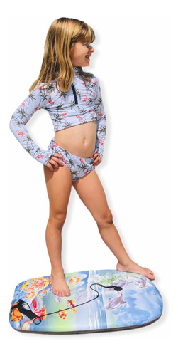 Imagen 5 de 5 de Bombacha Nudo Niña Uv Upf50+ Estampa Flamenco