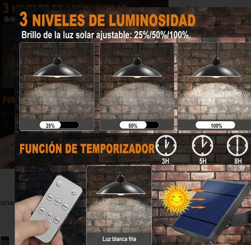 Luz Solar Interior/exterior Impermeable A Remote Luz Blanca