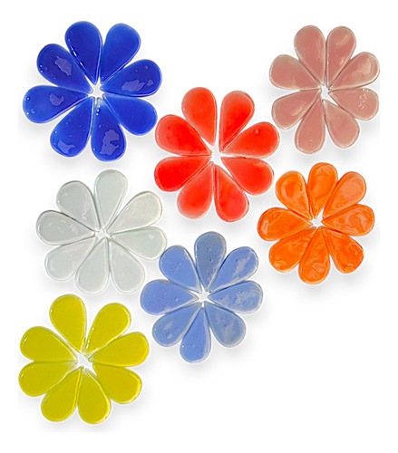 Tocetos Flor 8 Pétalos En Vitrofusion/ Mosaiquismo