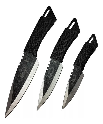 Set X3 Cuchillos Lanzadores Kunai Con Funda