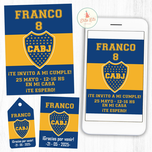 Kit Imprimible Boca Juniors Cumpleaños Personalizado
