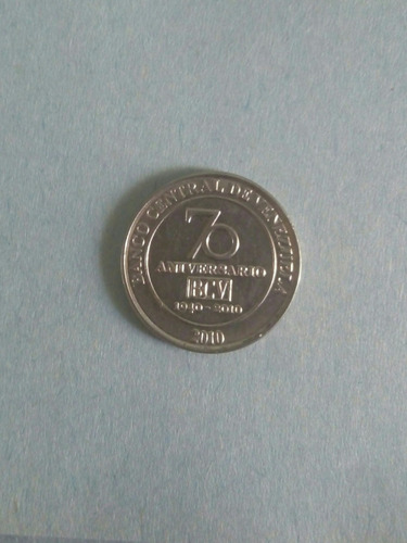 Moneda De 50 Céntimos  Conmemorativa 70 Años Bcv 2010