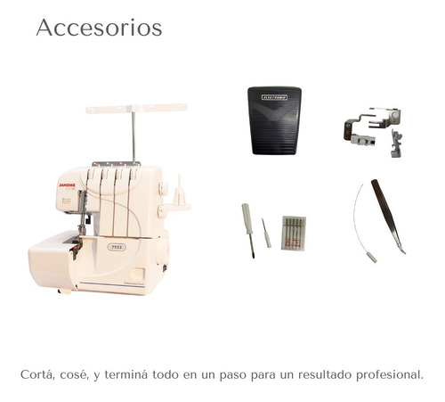 Imagen 5 de 10 de Janome 7933 Overlock - Garantia 3 Años