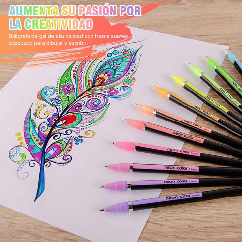 Plumas Bolígrafos Pastel Fino Colores Neon Paquete 12 Pz | Meses sin  intereses