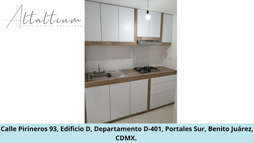 Se Vende Departamento En Calle Pirineros 93, Edificio D, Departamento D-401, Portales Sur, Benito Juárez, Cdmx. Pds31-di