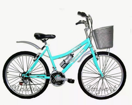 Bicicleta Dama Aro 24 18v Campera Canasta Componentes Taiwan