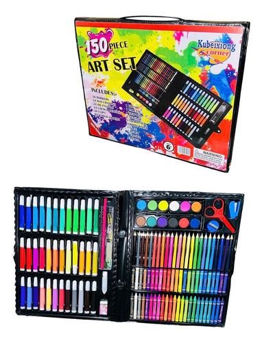 Kit De Arte Y Dibujo  Portátil: 150 Crayones De Colores