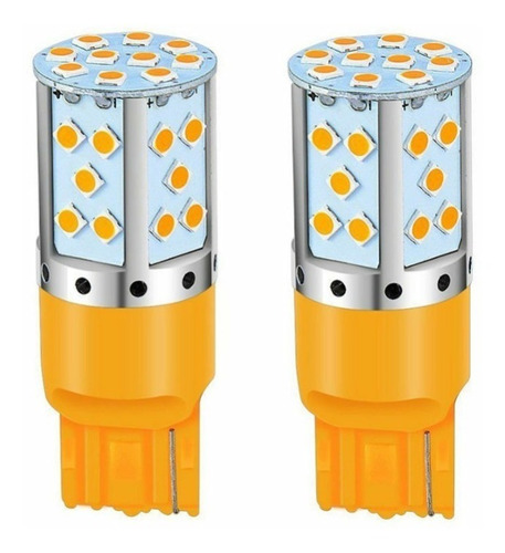 Led T20 Lampara 1 Polos Cerámica Posición 12v Luz Ambar X 2