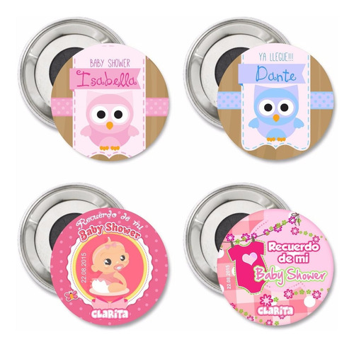 60 Pin Iman Baby Shower Nacimiento Souvenirs Infantiles 56mm