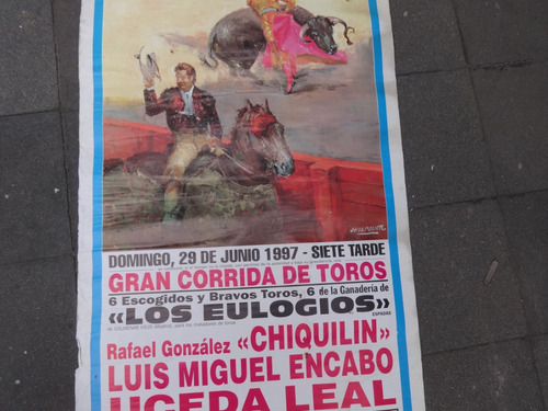 Antiguo Poster Corrida Toro Afiche 1997 Torero Plaza España