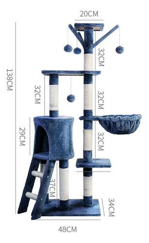 Gimnasio Para Gatos Torre De 5 Niveles Con Rascador Dimm