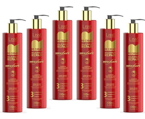 Creme De Pentear E Protetor Térmico Lissé 300ml Kit C/ 6 Uns
