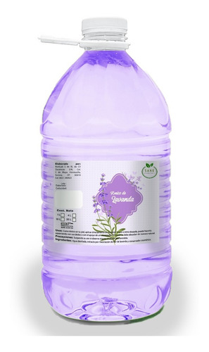 Tónico Facial Agua De Lavanda 100% Natural 4 Litros Sane