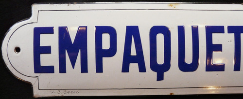 Imagen 2 de 5 de Antiguo Cartel Enlozado Empaquetadoras. 22255