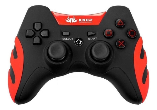 Controle joystick sem fio Knup KP-4032 preto e vermelho