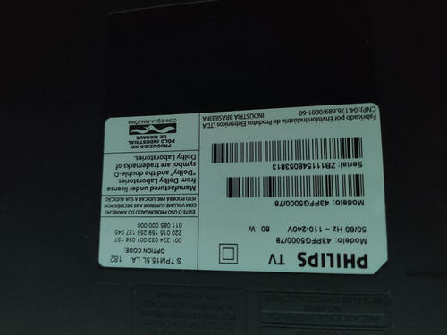 Tv Led 43 Full Hd Philips 120hz Com Hdmi, Usb, Não É Smart