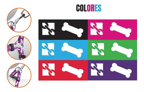 Correa Para Perro Pug, French Poodle, Con Pechera 6 Colores.