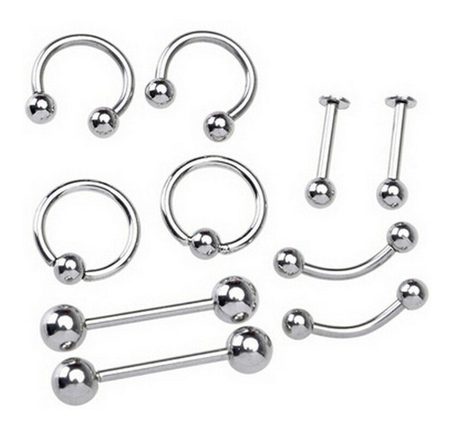 Joyas Para Piercing Corporal, Lote X 12 Unidades