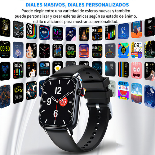 Smartwatch Iraml H5 1.83 Pantalla Táctil Completa Ip67 Resistente Al Agua, Detección De Oxígeno En Sangre, Detección De Frecuencia Cardiaca, Más De 100 Modos De Deporte, Bisel Negro, Negro Iram