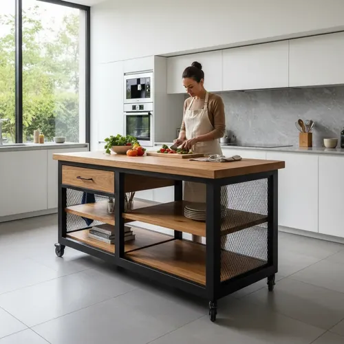 Isla Barra Para Cocina O Parrilla Estilo Industrial | MercadoLibre