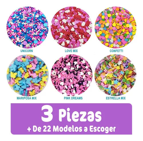 Sprinkles Para Repostería 3 Frascos De 150 Gr