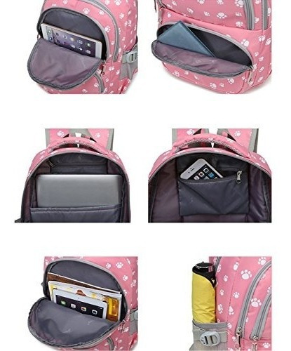 Mochila Con Diseño De Huellas Dactilares De Gatos Y Perro